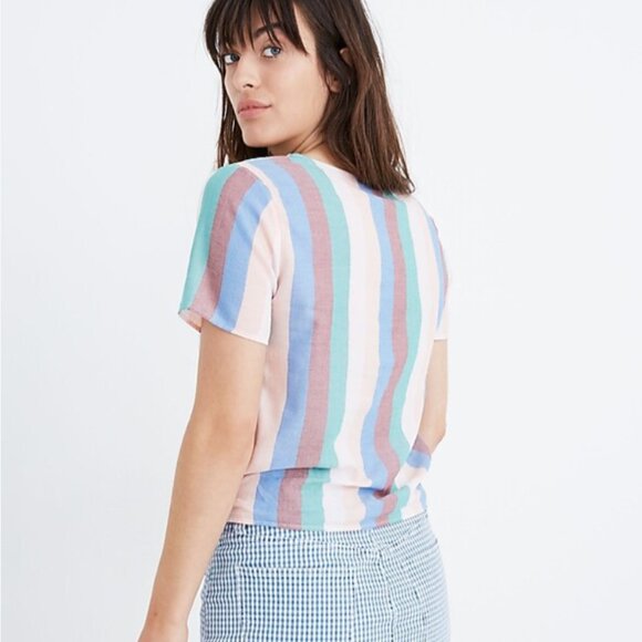 Madewell Novel Tie-Front Button Top in Flagstaff Stripe - Picture 13 of 13
